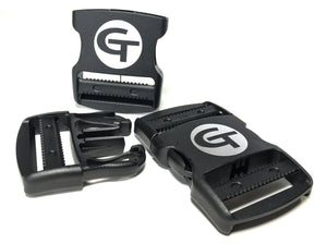 gearbuckle is a 2" ykk double adjust side release buckle with a 500lb. load rating and super heavy duty closure