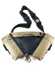 the gearpac can be bought with our basic tagh1 shoulder strap and combined with your favorite dog leash