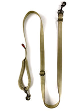 Load image into Gallery viewer, gearleash apex over the shoulder, hands free dog leash with full adjustability, mill-spec materials, and round padded handle in tan