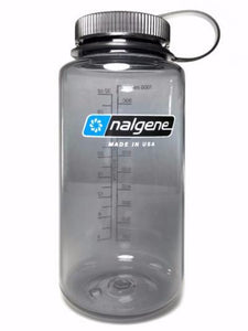 NALGENE WIDE MOUTH 32OZ. WATER BOTTLE grey w/ black lid