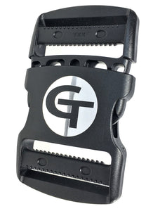 gearbuckle is a 2" ykk double adjust side release buckle with a 500lb. load rating
