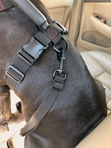 geartac auto belt seatbelt restraint system is for a rear hook dog harness