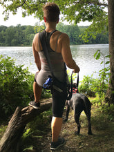 Load image into Gallery viewer, geartrek hands free dog walking device water bottle holder and sports system for hiking, camping and any situation a water bottle or dog treat pouch are needed