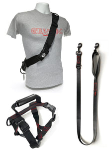 Gearatc k9 hands free dog walking device, gearleash k9 dog leash and geartac xbody dog harness